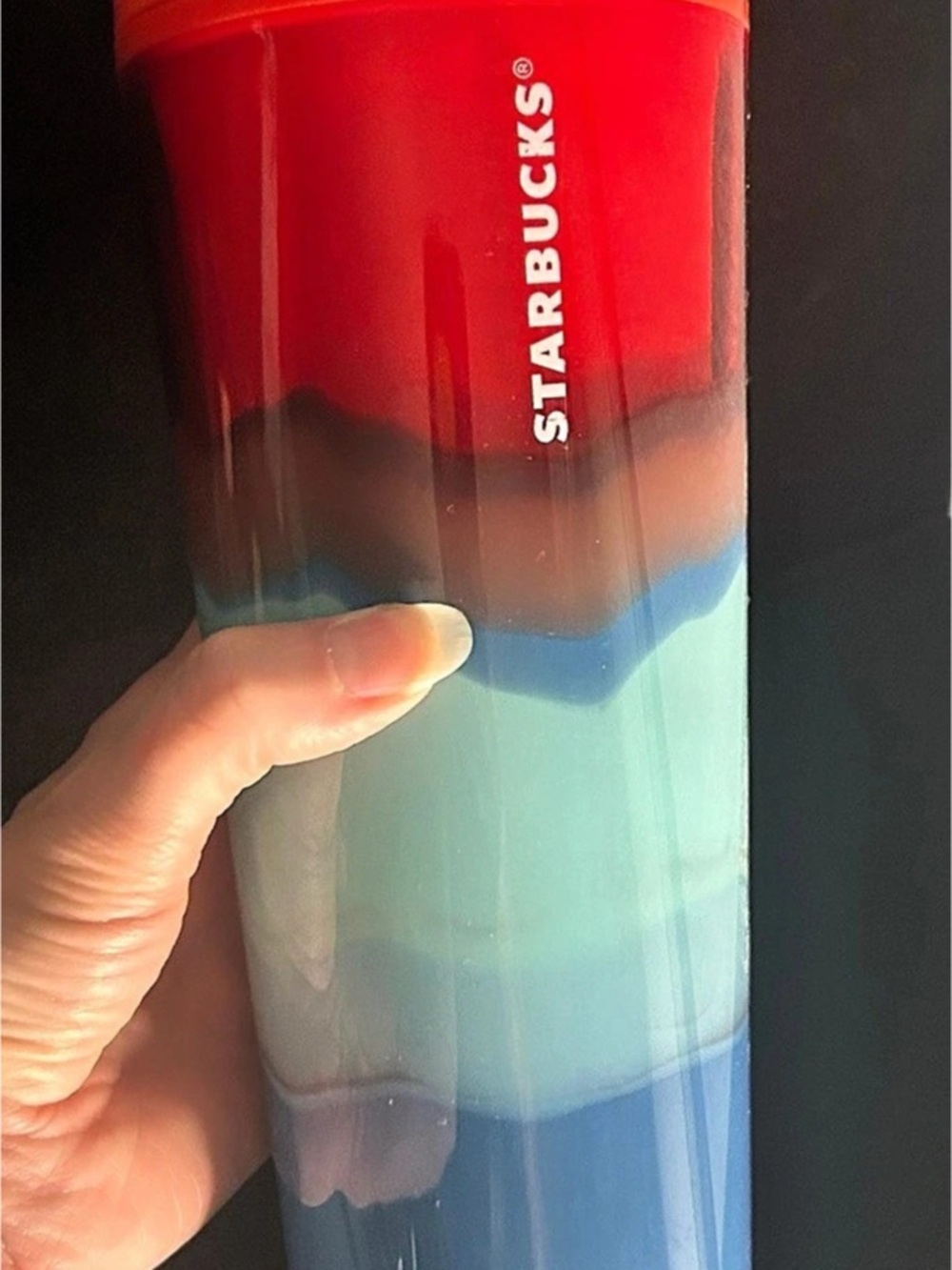 Starbucks Summer 2021 Red, White, & Blue Color Wave Venti Tumbler 
 24 oz